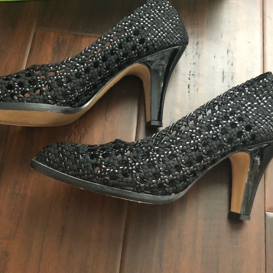 Sesto Meucci Black Woven Pump Heels
